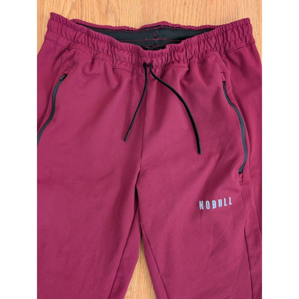 NOBULL Joggers Men’s Small Red Maroon Athletic Pants Gym Training Zip Pocket - Picture 4 of 11